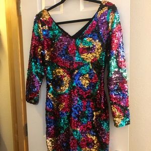 Vintage Sequin Party Dress